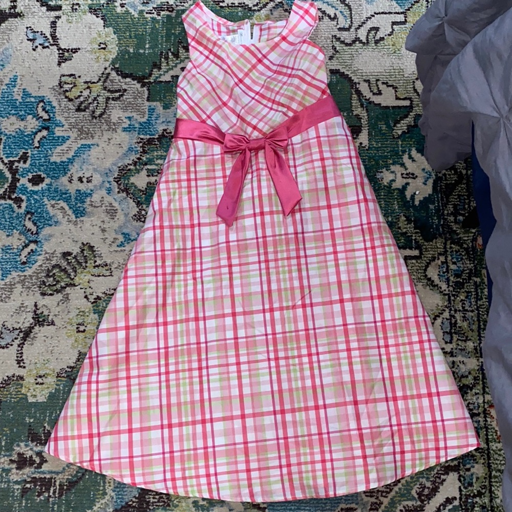 Girls Pink Plaid Dress